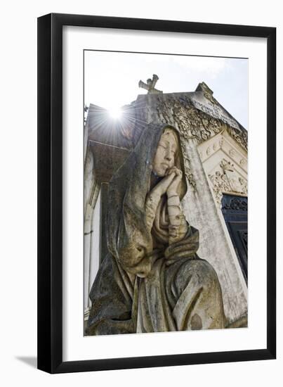 Historical Cemetery, Tomb, Burial Chamber, Statue, Cemiterio Dos Prazeres-Axel Schmies-Framed Photographic Print