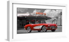 Historical diner, USA-Gasoline Images-Framed Art Print