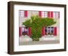 Historical facade with red shutters and green ivy-enricocacciafotografie-Framed Photographic Print