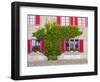 Historical facade with red shutters and green ivy-enricocacciafotografie-Framed Photographic Print