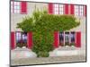 Historical facade with red shutters and green ivy-enricocacciafotografie-Mounted Photographic Print