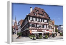 Historical half-timbered house Hotel Post, Nagold, Black Forest, Baden-Wurttemberg, Germany-Markus Lange-Framed Photographic Print