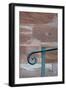 historical handrail in front of a wall, close-up, detail-Christine Meder stage-art.de-Framed Photographic Print