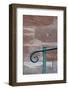 historical handrail in front of a wall, close-up, detail-Christine Meder stage-art.de-Framed Photographic Print