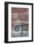 historical handrail in front of a wall, close-up, detail-Christine Meder stage-art.de-Framed Photographic Print