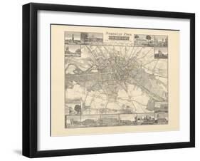 Historical Map of Berlin, Published by Verlag Von Gebrueder Rocca, Berlin 1838-W.v. Moellendorf-Framed Giclee Print