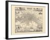 Historical Map of Berlin, Published by Verlag Von Gebrueder Rocca, Berlin 1838-W.v. Moellendorf-Framed Giclee Print