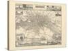 Historical Map of Berlin, Published by Verlag Von Gebrueder Rocca, Berlin 1838-W.v. Moellendorf-Stretched Canvas