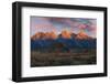 Historical Moulton barn at sunrise, Grand Teton National Park.-Adam Jones-Framed Photographic Print