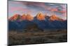 Historical Moulton barn at sunrise, Grand Teton National Park.-Adam Jones-Mounted Photographic Print