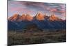 Historical Moulton barn at sunrise, Grand Teton National Park.-Adam Jones-Mounted Photographic Print