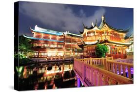 Historical Pagoda Stile Building in Shanghai at Night-Songquan Deng-Stretched Canvas