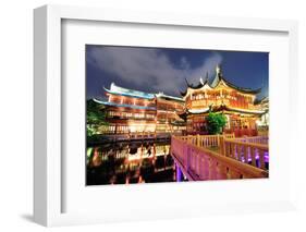 Historical Pagoda Stile Building in Shanghai at Night-Songquan Deng-Framed Photographic Print