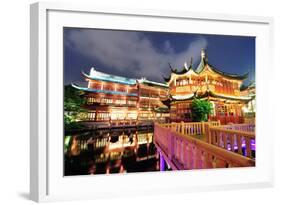 Historical Pagoda Stile Building in Shanghai at Night-Songquan Deng-Framed Photographic Print