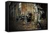 Historical Reenactment: German Patrol-null-Framed Stretched Canvas