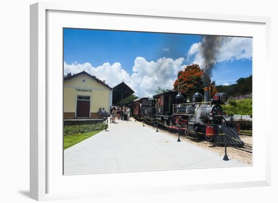 Historical Steam Train Maria Fuma §A in Tiradentes, Minas Gerais, Brazil, South America-Michael Runkel-Framed Photographic Print