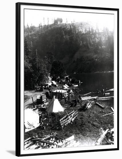 Historical Underwood (Big White Salmon) Indian Village, Circa 1936-null-Framed Premium Giclee Print