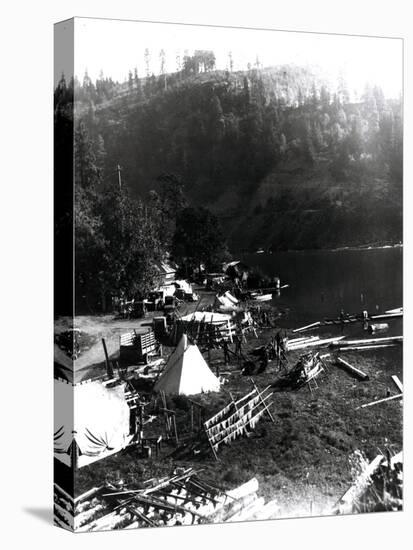 Historical Underwood (Big White Salmon) Indian Village, Circa 1936-null-Stretched Canvas