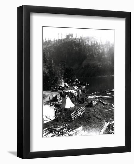 Historical Underwood (Big White Salmon) Indian Village, Circa 1936-null-Framed Premium Giclee Print