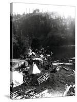 Historical Underwood (Big White Salmon) Indian Village, Circa 1936-null-Stretched Canvas