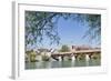 Historical Wooden Bridge and Cathedral (Fridolinsmuenster)-Markus Lange-Framed Photographic Print