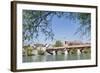 Historical Wooden Bridge and Cathedral (Fridolinsmuenster)-Markus Lange-Framed Photographic Print