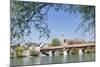 Historical Wooden Bridge and Cathedral (Fridolinsmuenster)-Markus Lange-Mounted Photographic Print