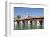 Historical Wooden Bridge and Cathedral (Fridolinsmuenster)-Markus Lange-Framed Photographic Print