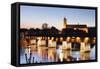 Historical Wooden Bridge and Cathedral (Fridolinsmunster)-Marcus-Framed Stretched Canvas