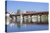 Historical Wooden Bridge and Cathedral (Fridolinsmunster)-Marcus-Stretched Canvas