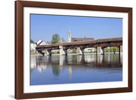 Historical Wooden Bridge and Cathedral (Fridolinsmunster)-Marcus-Framed Photographic Print