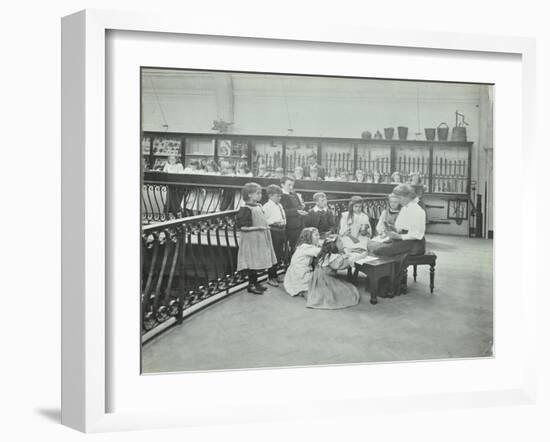 History Lesson in the Horniman Museum, London, 1908-null-Framed Premium Photographic Print