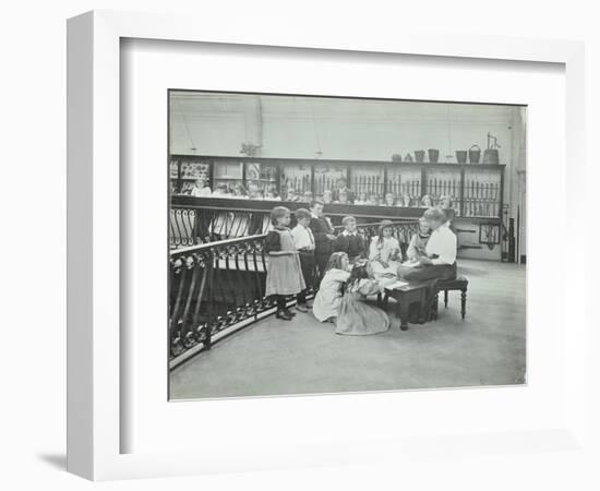 History Lesson in the Horniman Museum, London, 1908-null-Framed Photographic Print