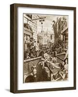 History of Alcoholism-Temperance in Europe-William Hogarth-Framed Giclee Print