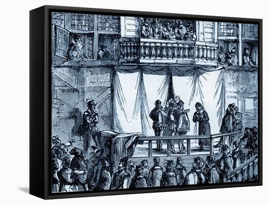 History of British theatre: early playhouse-William Hogarth-Framed Stretched Canvas