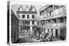 History of British theatre: inn yard as playhouse-William Hogarth-Stretched Canvas