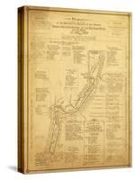 History of Exploration of the Grand Canyon - Panoramic Map-Lantern Press-Stretched Canvas