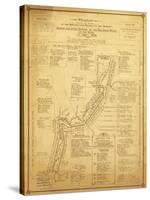 History of Exploration of the Grand Canyon - Panoramic Map-Lantern Press-Stretched Canvas