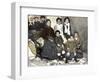 History of Immigration in America: Family Waiting to Become American Citizens in Ellis Island, New-null-Framed Giclee Print
