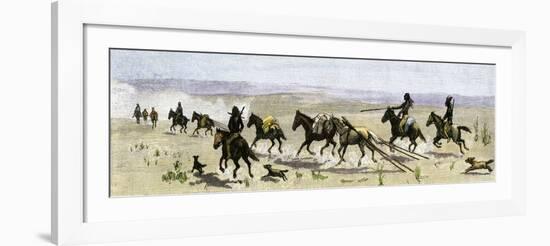 History of Indigenous Peoples: Indians of the Western Plains Using a Travois (Sort of Sleigh Reache-null-Framed Giclee Print