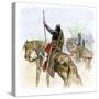 History of Kings. Charlemagne (742-814) Leading the Francs to Battle. Colour Engraving of the 19Th-null-Stretched Canvas