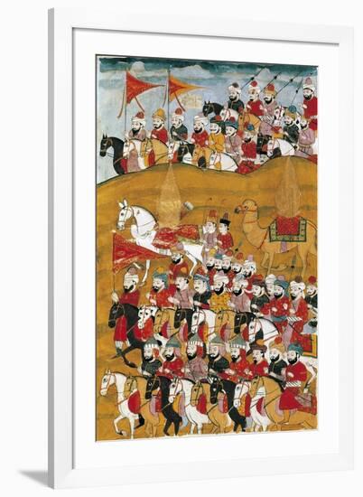 History of Muhammad and the First Four "Rightly Guided" Caliphs: Muhammad and His Calvarymen-null-Framed Premium Giclee Print