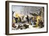 History of the Settlers and the Conquete of the West: American Pioneers. English Puritans Arriving-null-Framed Giclee Print