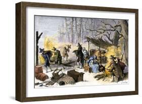 History of the Settlers and the Conquete of the West: American Pioneers. English Puritans Arriving-null-Framed Giclee Print