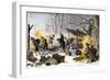 History of the Settlers and the Conquete of the West: American Pioneers. English Puritans Arriving-null-Framed Giclee Print