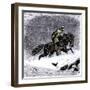 History of the Settlers and the Conquete of the West: American Pioneers. Pony Express Rider Caught-null-Framed Giclee Print