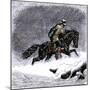 History of the Settlers and the Conquete of the West: American Pioneers. Pony Express Rider Caught-null-Mounted Giclee Print