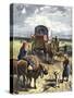 History of the West Conquete Settlers: American Pioneers. Diligence of a Family Benefiting from The-null-Stretched Canvas