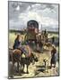 History of the West Conquete Settlers: American Pioneers. Diligence of a Family Benefiting from The-null-Mounted Giclee Print