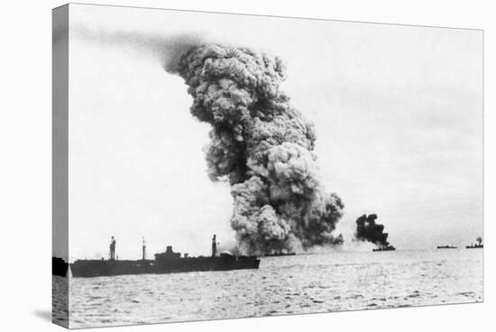 Hit on Naval Convoy, 1943-null-Stretched Canvas